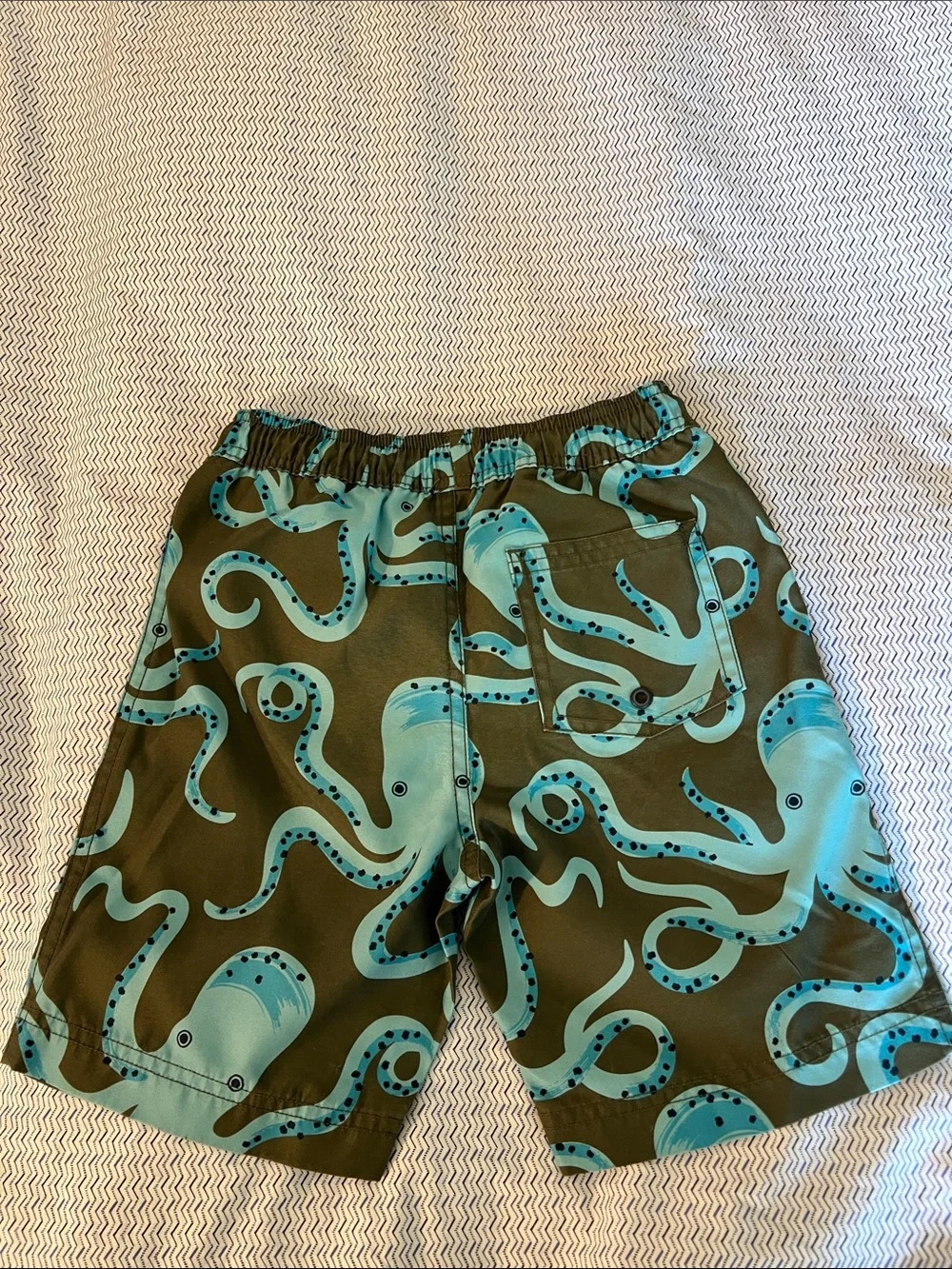 Tea Collection Olive and Aqua Octopus Swim Trunks